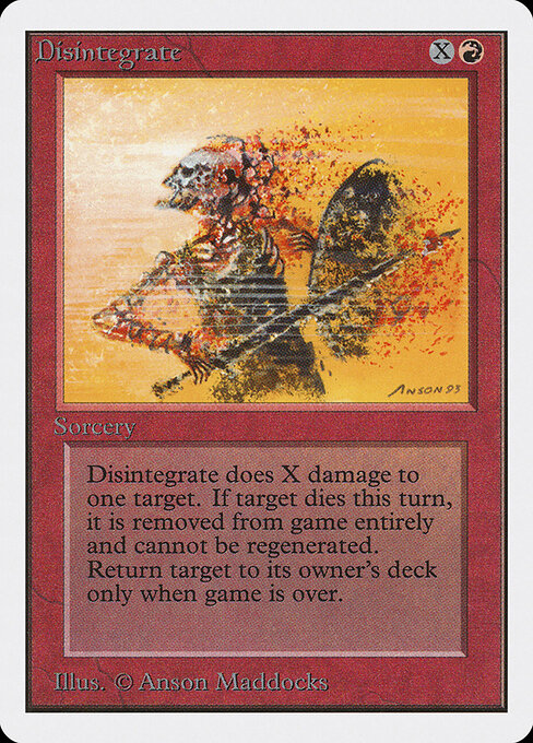 Disintegrate card art