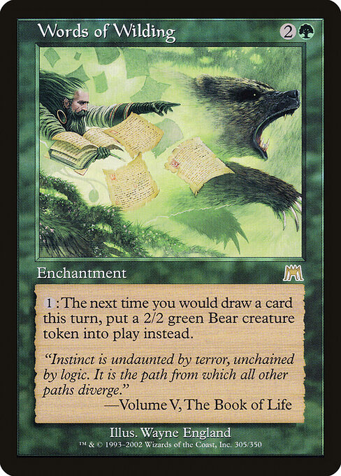 Words of Wilding card art
