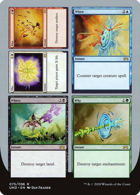 Who // What // When // Where // Why card art