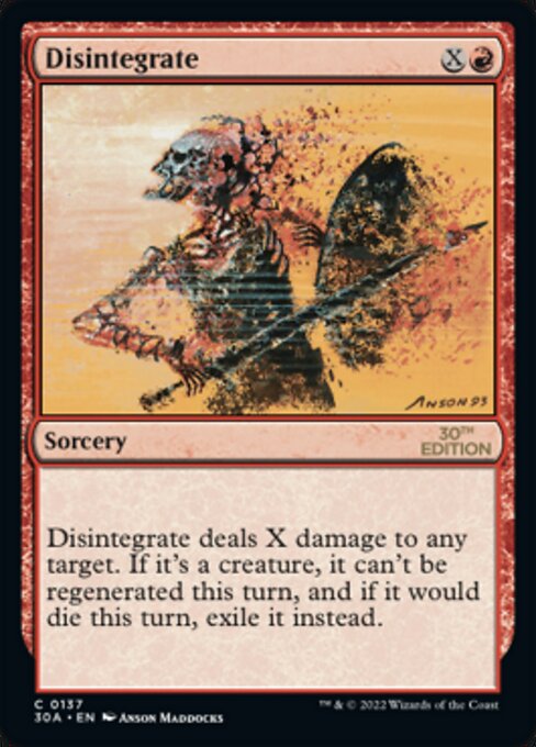 Disintegrate card art