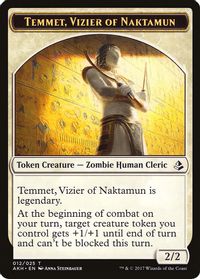 Temmet, Vizier of Naktamun // Zombie Double-Sided Token — Amonkhet