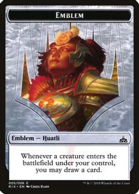 Emblem - Huatli, Radiant Champion — Rivals of Ixalan