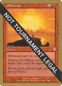 Obliterate - 2001 Jan Tomcani (INV) (SB) — World Championship Decks