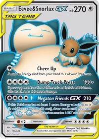 Eevee & Snorlax GX (Full Art) — SM - Team Up