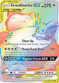 Eevee & Snorlax GX (Secret) — SM - Team Up