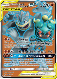 Marshadow & Machamp GX (198) (Full Art) — SM - Unbroken Bonds