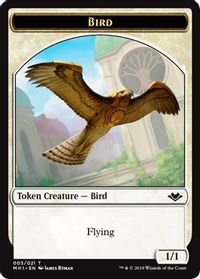 Bird // Emblem - Serra the Benevolent Double-Sided Token — Modern Horizons