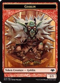 Goblin // Emblem - Serra the Benevolent Double-Sided Token — Modern Horizons