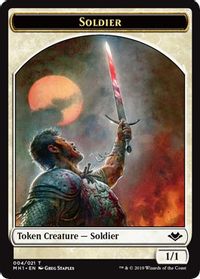 Soldier // Emblem - Serra the Benevolent Double-Sided Token — Modern Horizons