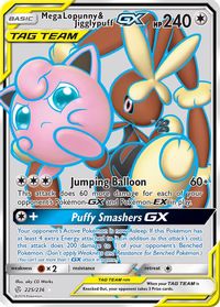 Mega Lopunny & Jigglypuff GX (Full Art) — SM - Cosmic Eclipse