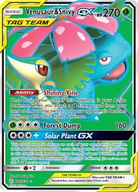 Venusaur & Snivy GX (Full Art) — SM - Cosmic Eclipse