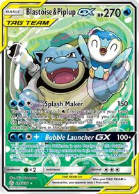 Blastoise & Piplup GX (Alternate Full Art) — SM - Cosmic Eclipse