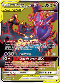 Naganadel & Guzzlord GX (Full Art) — SM - Cosmic Eclipse
