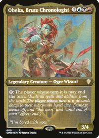 Obeka, Brute Chronologist (Foil Etched) — Commander Legends