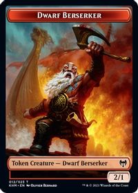 Dwarf Berserker // Emblem - Tyvar Kell Double-Sided Token — Kaldheim