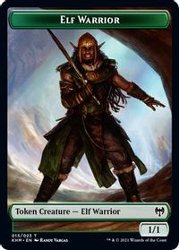 Elf Warrior // Icy Manalith Double-Sided Token — Kaldheim