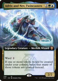 Adrix and Nev, Twincasters (Extended Art) — Commander 2021