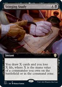 Stinging Study (Extended Art) — Commander 2021