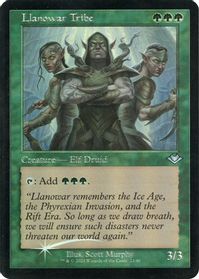 Llanowar Tribe (Retro Frame) (Foil Etched) — Modern Horizons