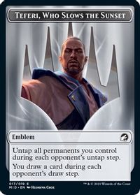 Emblem - Teferi, Who Slows the Sunset — Innistrad: Midnight Hunt