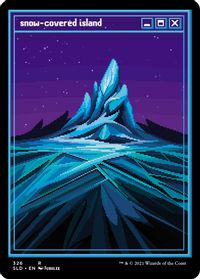 Snow-Covered Island (PixelSnowLands.jpg) — Secret Lair Drop Series