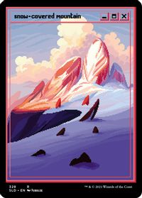 Snow-Covered Mountain (PixelSnowLands.jpg) — Secret Lair Drop Series