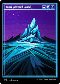 Snow-Covered Island (PixelSnowLands.jpg) (Foil Etched) — Secret Lair Drop Series