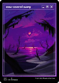 Snow-Covered Swamp (PixelSnowLands.jpg) (Foil Etched) — Secret Lair Drop Series