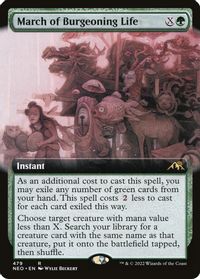 March of Burgeoning Life (Extended Art) — Kamigawa: Neon Dynasty