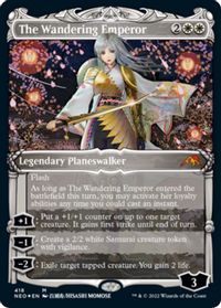 The Wandering Emperor (Showcase) (Foil Etched) — Kamigawa: Neon Dynasty
