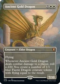Ancient Gold Dragon (Borderless) — Commander Legends: Battle for Baldur's Gate