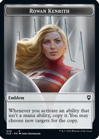 Emblem - Rowan Kenrith // Copy Double-Sided Token — Commander Legends: Battle for Baldur's Gate