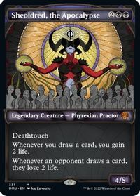 Sheoldred, the Apocalypse (Textured Foil) — Dominaria United