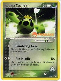 Team Aqua's Cacnea - 24/95 (Prerelease) — Miscellaneous Cards & Products