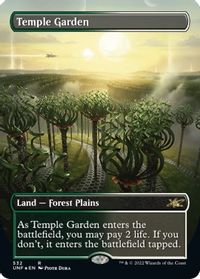 Temple Garden (Borderless) (Galaxy Foil) — Unfinity