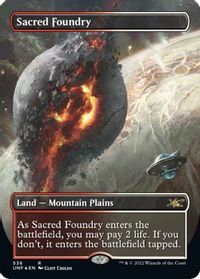 Sacred Foundry (Borderless) (Galaxy Foil) — Unfinity