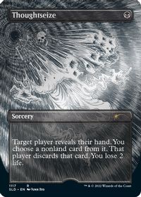 Thoughtseize (Borderless) (Foil Etched) — Secret Lair Drop Series