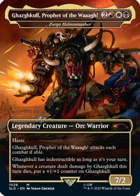 Ghazghkull, Prophet of the Waaagh! - Zurgo Helmsmasher (Borderless) — Secret Lair Drop Series