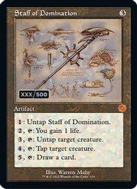 Staff of Domination (Schematic) (Serial Numbered) — The Brothers' War: Retro Frame Artifacts