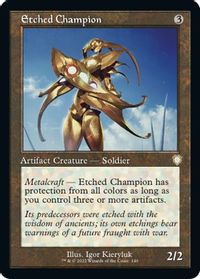 Etched Champion (Retro Frame) — Commander: The Brothers' War