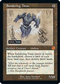 Sundering Titan (Schematic) (Serial Numbered) — The Brothers' War: Retro Frame Artifacts