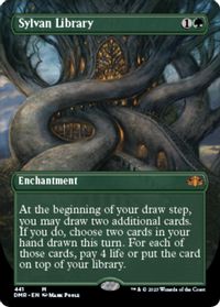 Sylvan Library (Borderless) — Dominaria Remastered