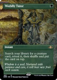 Worldly Tutor (Borderless) — Dominaria Remastered