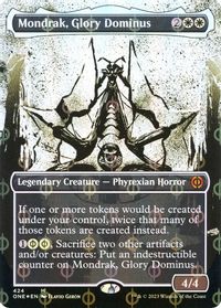 Mondrak, Glory Dominus (Showcase) (Step-and-Compleat Foil) — Phyrexia: All Will Be One