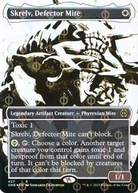 Skrelv, Defector Mite (Showcase) (Step-and-Compleat Foil) — Phyrexia: All Will Be One