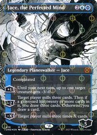 Jace, the Perfected Mind (Borderless) (Step-and-Compleat Foil) — Phyrexia: All Will Be One