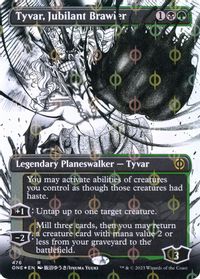 Tyvar, Jubilant Brawler (Borderless) (Step-and-Compleat Foil) — Phyrexia: All Will Be One