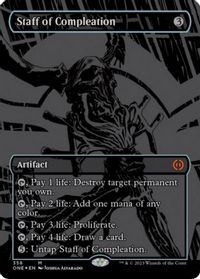 Staff of Compleation (Oil Slick Raised Foil) — Phyrexia: All Will Be One