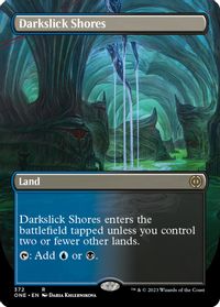 Darkslick Shores (Borderless) — Phyrexia: All Will Be One