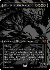 Phyrexian Vindicator (Oil Slick Raised Foil) — Phyrexia: All Will Be One